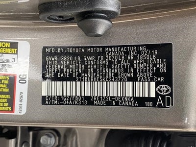 2019 Toyota Corolla LE CVT (Natl)