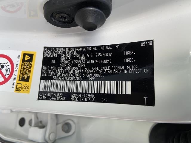 2019 Toyota Highlander XLE V6 AWD (Natl)