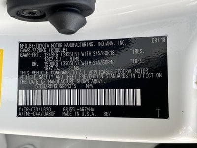 2018 Toyota Highlander XLE V6 AWD (Natl)