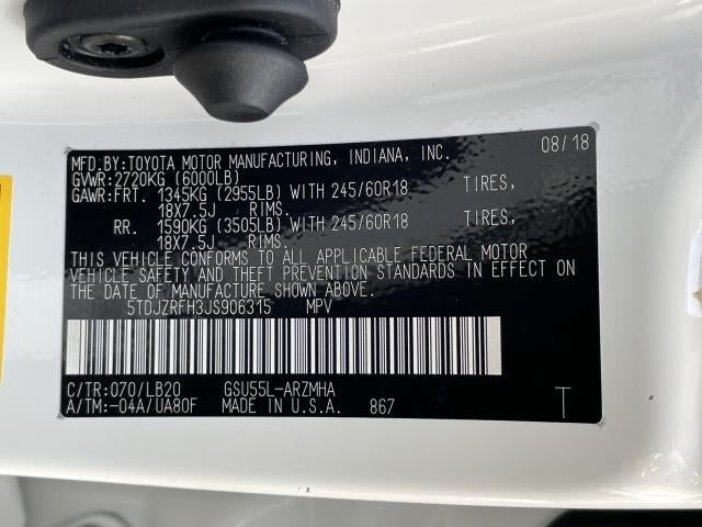 2018 Toyota Highlander XLE V6 AWD (Natl)