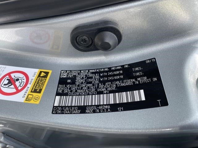 2019 Toyota Highlander XLE V6 AWD (Natl)