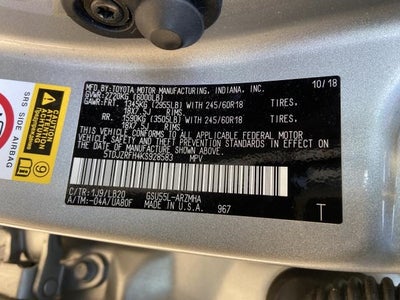 2019 Toyota Highlander XLE V6 AWD (Natl)