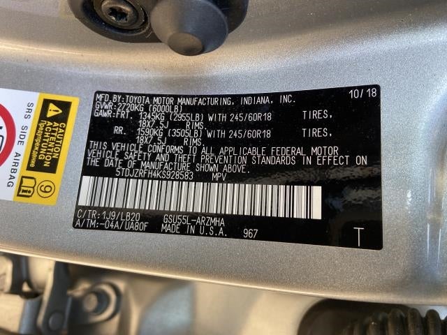 2019 Toyota Highlander XLE V6 AWD (Natl)